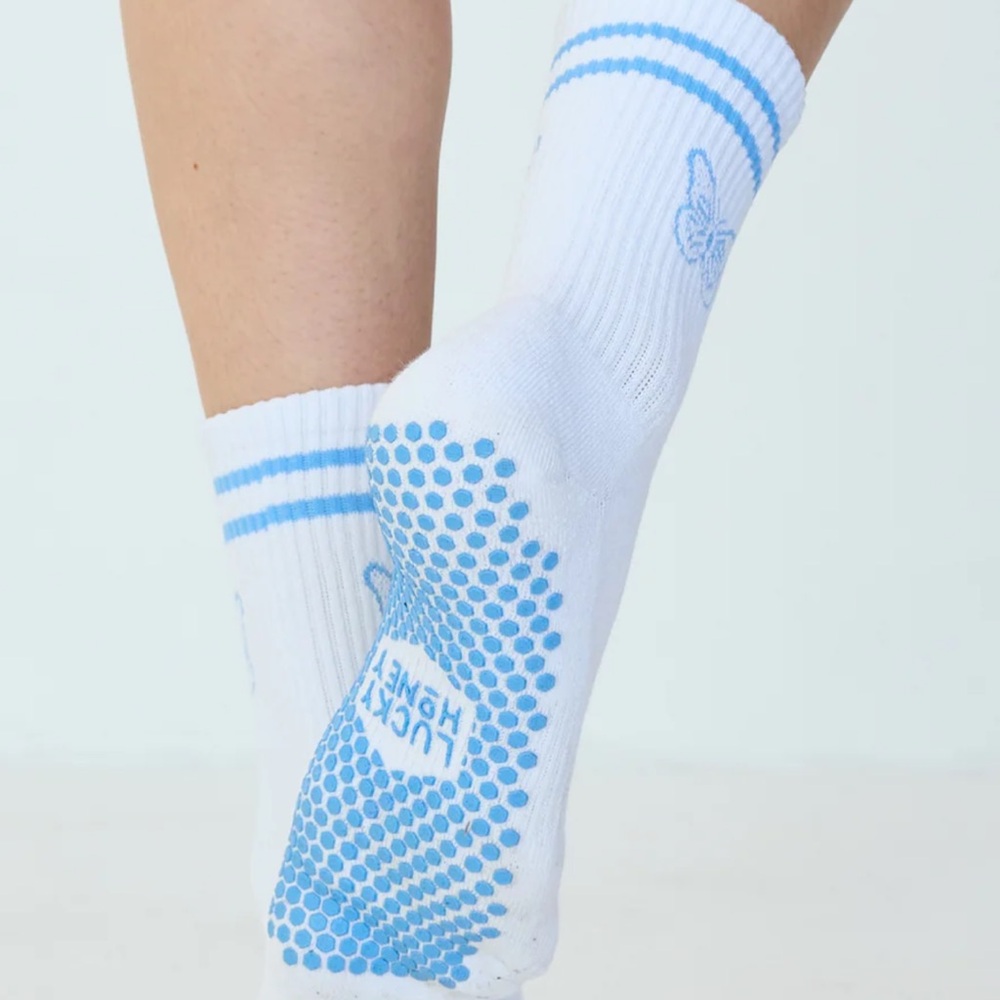 NEW Lucky Honey Grip Socks Pilates Yoga Barre Butterfly - Picture 3 of 5